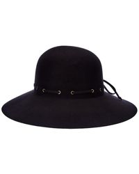Bruno Magli - Leather-trim Wool Felt Hat - Lyst