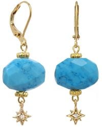 Rachel Reinhardt Jewelry - 14k Plated Turquoise Cz Star Earrings - Lyst