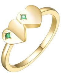 Rachel Glauber - 14K Plated Cz Heart Ring - Lyst