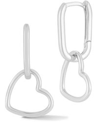 Glaze Jewelry - Silver Heart Hoops - Lyst