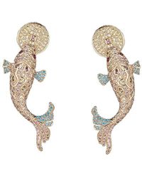 Eye Candy LA - Cz Zoe Koi Fish Drop Earrings - Lyst