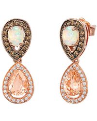 Le Vian - 14k Rose Gold 1.82 Ct. Tw. Diamond & Peach Morganite Earrings - Lyst