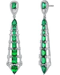Genevive Jewelry - Silver Cz Drop Earrings - Lyst