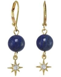Rachel Reinhardt Jewelry - 14k Over Silver Blue Lapis Cz Star Drop Earrings - Lyst
