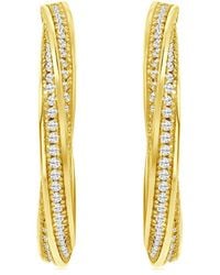 Suzy Levian CZ Jewelry - Suzy Levian Silver Cz Hoops - Lyst