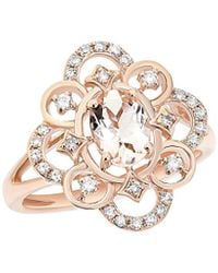 Diana M. Jewels - Fine Jewelry 14k Rose Gold 0.89 Ct. Tw. Diamond & Marganet Ring - Lyst