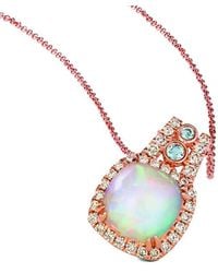 Le Vian - Le Vian Neopolitan Opal 14k Rose Gold 2.71 Ct. Tw. Diamond & Opal Drop Pendant Necklace - Lyst