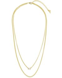 Sterling Forever - 14k Plated Cz Layered Necklace - Lyst