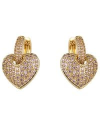 Eye Candy LA - Luxe Collection Cz Pink Heart Huggie Earrings - Lyst