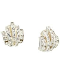 Magda Butrym - Silver Plated Crystal Stud Clip-on Earrings - Lyst