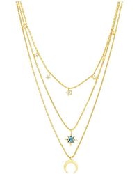 Savvy Cie - 14K Plated Cz Layer Necklace - Lyst