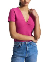 10 Crosby Derek Lam - Belle Compact Knit Twist Front Sweater - Lyst