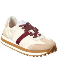 Ferragamo - Iulia Nylon & Suede Sneaker - Lyst