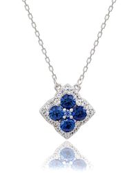 Suzy Levian - Silver 0.02 Ct. Tw. Diamond & Gemstone Necklace - Lyst