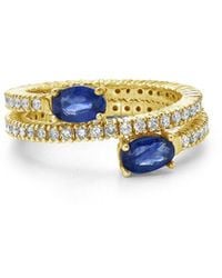 Forever Creations USA Inc. - Forever Creations 14k 2.40 Ct. Tw. Diamond & Sapphire Flexible Wrap Ring - Lyst