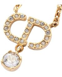 Dior - Petit Cd Necklace Gold Rhinestone (authentic Pre-loved) - Lyst