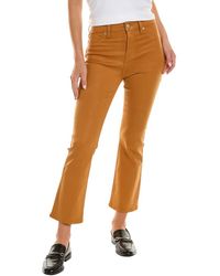 7 For All Mankind - Coated Golden Tan High-rise Slim Kick Jean - Lyst
