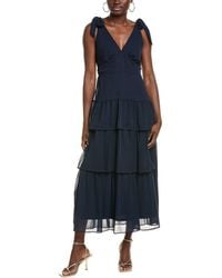 Julia Jordan - Tiered Chiffon Midi Dress - Lyst