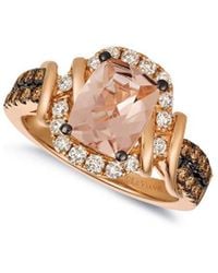 Le Vian - Le Vian 14k Rose Gold 2.19 Ct. Tw. Diamond & Morganite Half-eternity Ring - Lyst