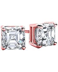 Suzy Levian CZ Jewelry - Suzy Levian Rose Gold Vermeil Cz Studs - Lyst