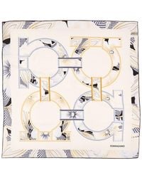 Ferragamo - Gancini Print Silk Scarf - Lyst