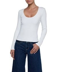 L'Agence - Scarlet Scoop Neck T-Shirt - Lyst