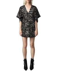 Zadig & Voltaire - Rilena Velvet Sparkle Silk-blend Mini Dress - Lyst