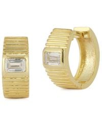Chloe and Madison - 14k Over Silver Cz Huggie Earrings - Lyst