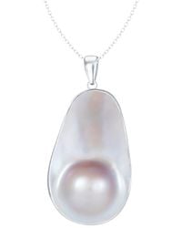 Splendid - 24X40Mm Pearl Plated Pendant - Lyst