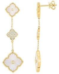 Effy Fine Jewelry - 14K 0.21 Ct. Tw. Diamond & 11.6,8Mm Pearl Earrings - Lyst
