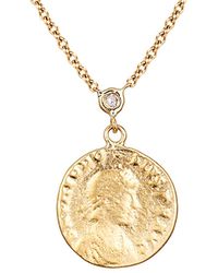 Ariana Rabbani - 14k Diamond Roman Coin Necklace - Lyst