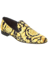 Versace - Barocco Print Satin Loafer - Lyst