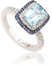 Suzy Levian - Silver 0.02 Ct. Tw. Diamond & Gemstone Ring - Lyst
