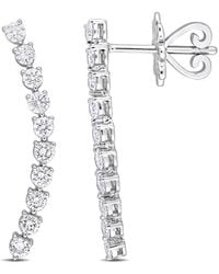 Rina Limor - 14k 0.90 Ct. Tw. Diamond Curved Line Earrings - Lyst