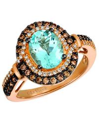 Le Vian 14k Rose Gold 1.94 Ct. Tw. Diamond & Aquamarine Ring - Metallic