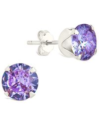 Sterling Forever - Silver Cz Rainbow Stud Earrings - Lyst