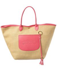 Longchamp - Le Pliage Collection Large Raffia Basket Bag - Lyst