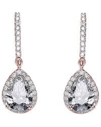 Genevive Jewelry - 14k Rose Gold Vermeil Cz Drop Earrings - Lyst