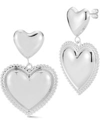 Chloe and Madison - Jewelry Statement Heart Drop Earrings - Lyst