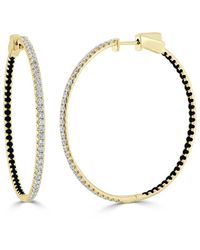 Sabrina Designs - 14k 2.35 Ct. Tw. Diamond & Black Diamonds Half-half Hoops - Lyst
