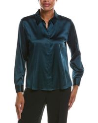 Eileen Fisher - Petite Classic Silk-Blend Shirt - Lyst