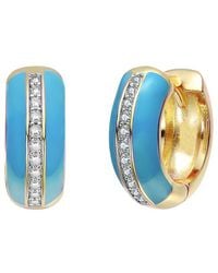 Rachel Glauber - 14K Plated Cz Enamel Earrings - Lyst