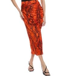 AllSaints - Carla Tahoe Silk-Blend Midi Skirt - Lyst