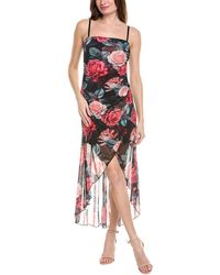 Bebe - High-Low Hem Wrap Tube Maxi Dress - Lyst