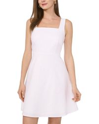 Vince Camuto - Square Neck Linen-Blend Midi Dress - Lyst