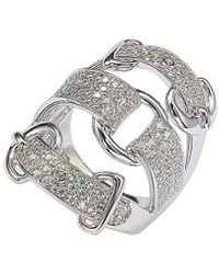 Suzy Levian CZ Jewelry - Suzy Levian Silver Cz Buckle Ring - Lyst