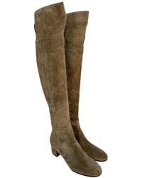 Gianvito Rossi - Suede Almond-Toe Knee-High Boot (Authentic Pre-Loved) - Lyst