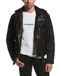 The Kooples Bomber Leather Jacket in Black for Men | Lyst