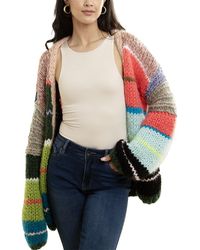 In Things - Striped Chunky Knit Cardigan - Lyst