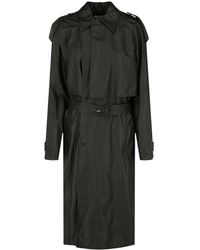 Bottega Veneta Oversized Leather Trench Coat in Black for Men | Lyst